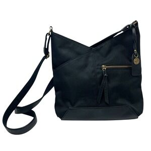Pistil Black Easy Rider Purse Handbag Crossbody Women's V Shaped Snap Closure